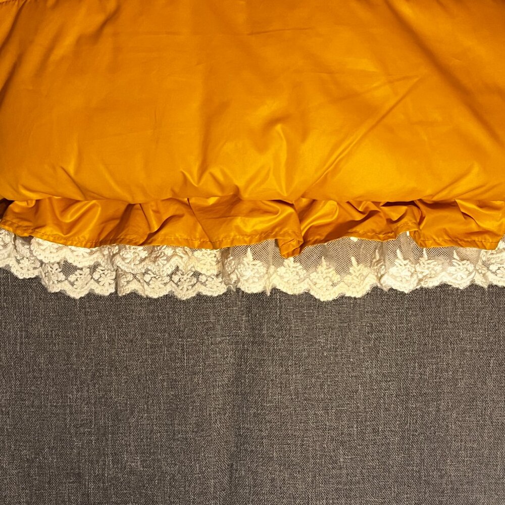 Purad Girl Yellow Puffy Jacket with Faux Sherpa Collar and Lace Trim - US Sz 12 - Picture 6 of 13